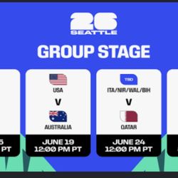 FIFA Word Cup Tickets In Seattle 