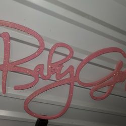 Baby Girl Pink Glitter Sign  