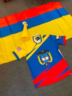 Paquete Colombiano de playera, bandera y trompeta