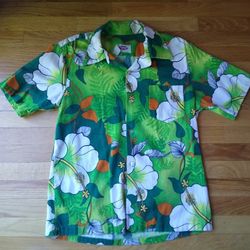 Vintage 1970s Hawaiian Button Up Shirt Size Men's Medium 