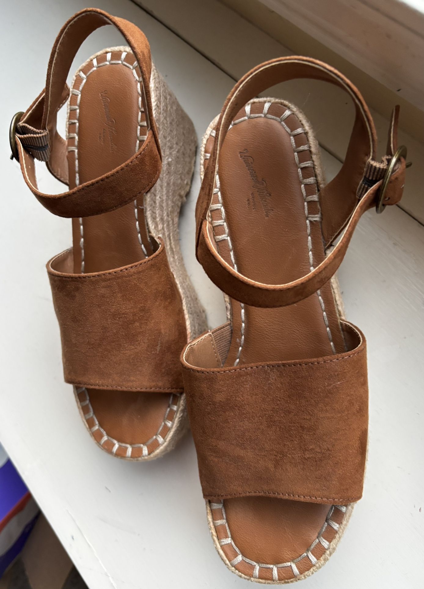 Universal Thread Morgan Espadrille Bohemian Style Women’s Size 8.5 Brown/Tan Sandal Wedges