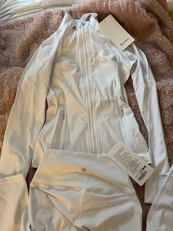Lululemon White Zip-Up Athletic Jacket