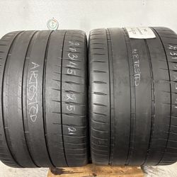 2 Tires 345 25 21 Michelin Pilot Sport 4s Zp Run Flat Like New No Repairs