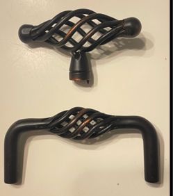 Rubbed Bronze Set of 15-kitchen Pull Knobs and 6- drawer handles
