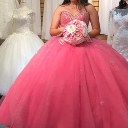 Quincenera/Sweet 16 Dress Guava Pink New With Tags 