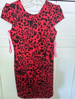Red/Black animal print dress