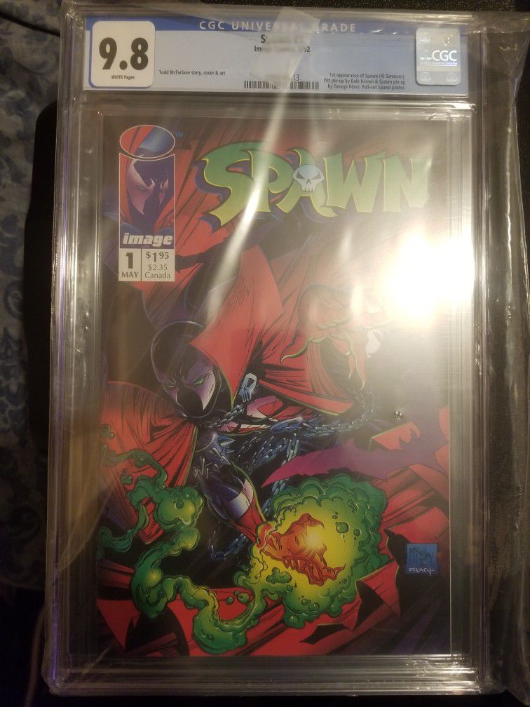 Spawn #1 CGC 9.8 White Pages   Comic book