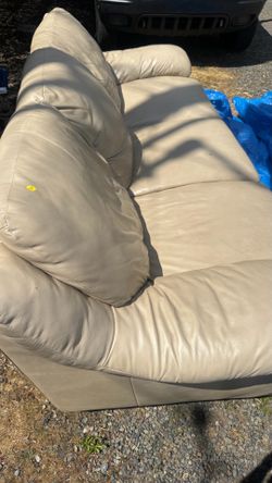 FREE TODAY – MUST GO! Leather Couch Set. First person to haul it away gets it.