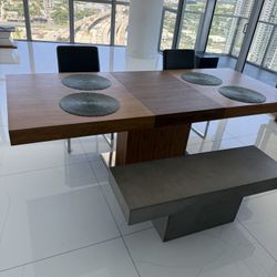 Mondani Table/chairs And Cb2 Bench 