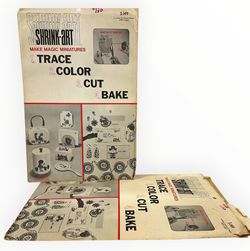 Vintage Shrink-Art Make Magic Miniatures Plastic Sheets Lot of 2 Artis-1 Sealed