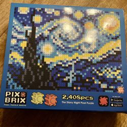 Pix Brix Pixel Art Puzzle Bricks - Starry Night Pixel Puzzle