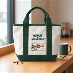 Snoopy × Starbucks tote