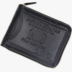 American style men's wallet short zipper printing dollar pattern-New
