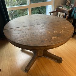 Antique Wood Dining Table With Chair