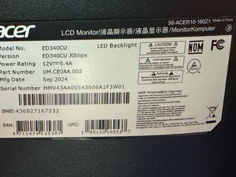 Acer ED340CU LCD Monitor with Desk Mount