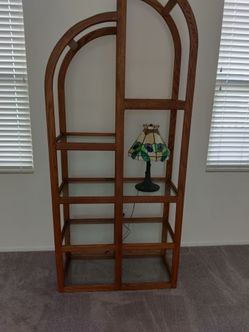 Solid oak and glass shelf