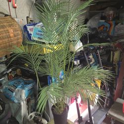4.5' Tall 8" Wide Planter Artificial Indoor Palm Tree