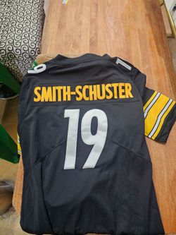 Nike Mens Black Short Sleeves Smith Schuster 19 Steelers On Field Jersey Sz L