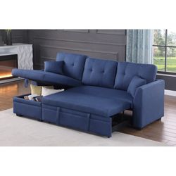 Pull Out Sleeper Sofa Bed Sectional Couch With Reversible Chaise