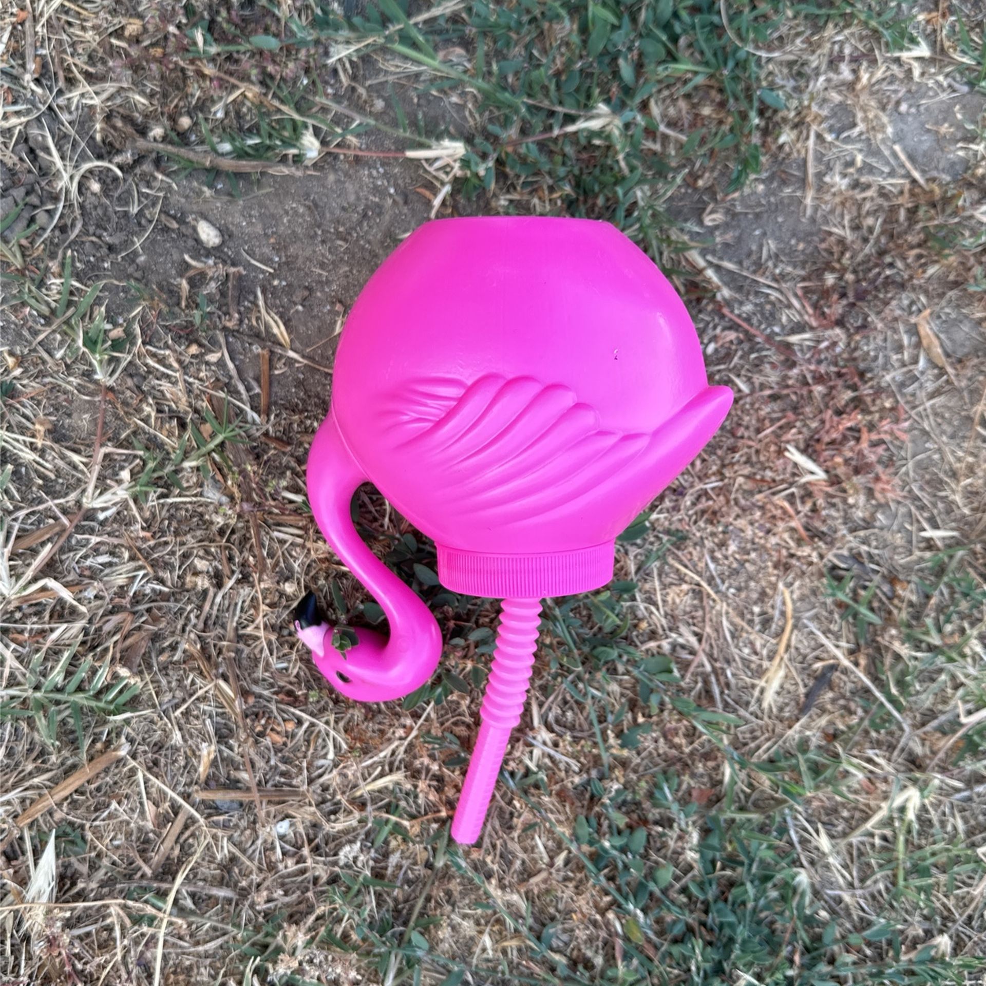 Plastic Flamingo Cups w/ Straw 16.9oz