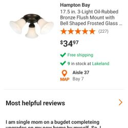 17in FLUSH MOUNT HAMPTON BAY