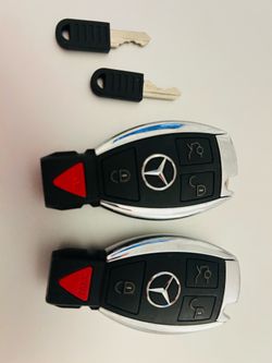 2 Replacement For Mercedes Key 3 Button, Slot Key Fob Casing