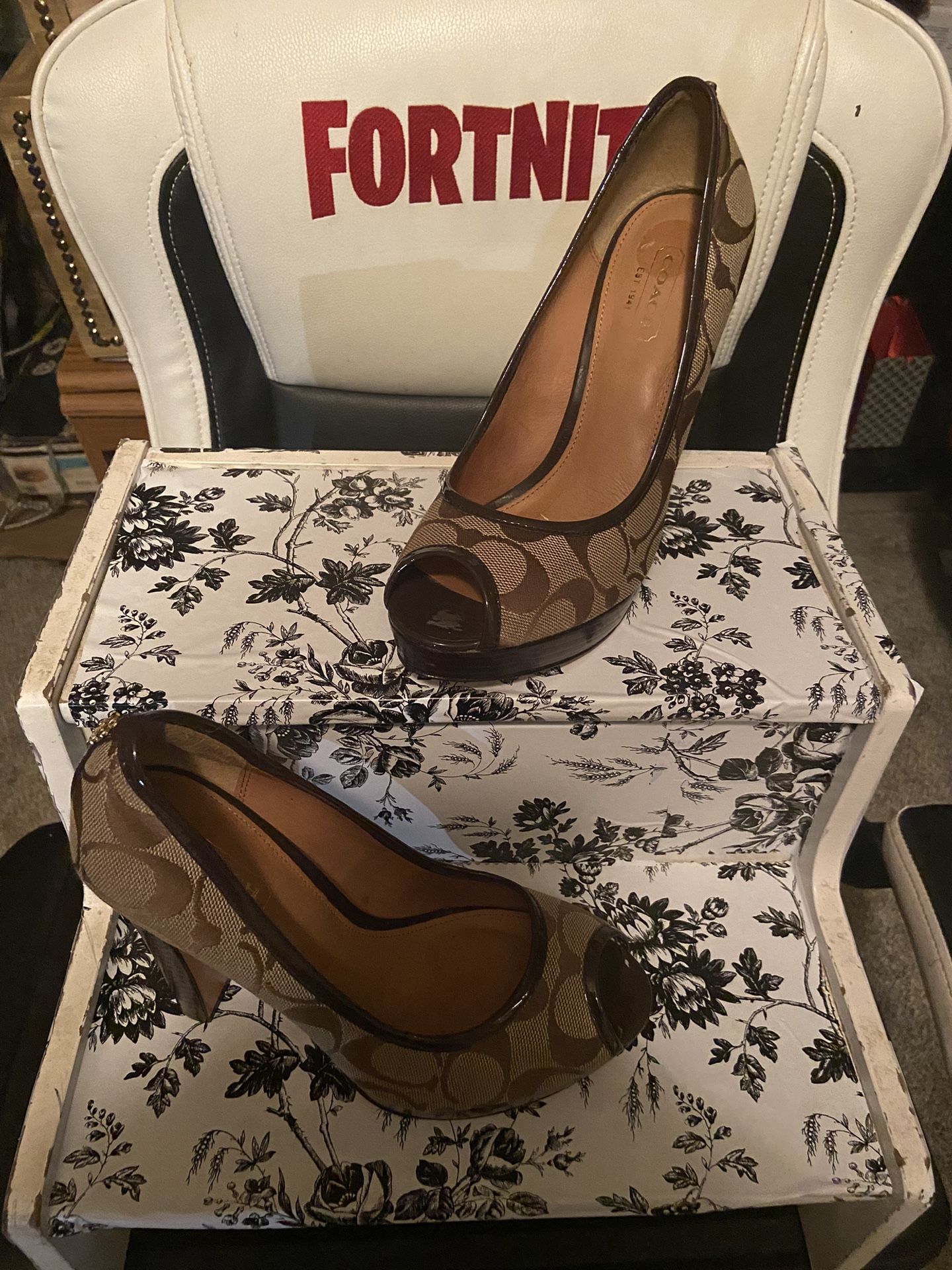 Authentic Coach Heels Used But In Good Condition