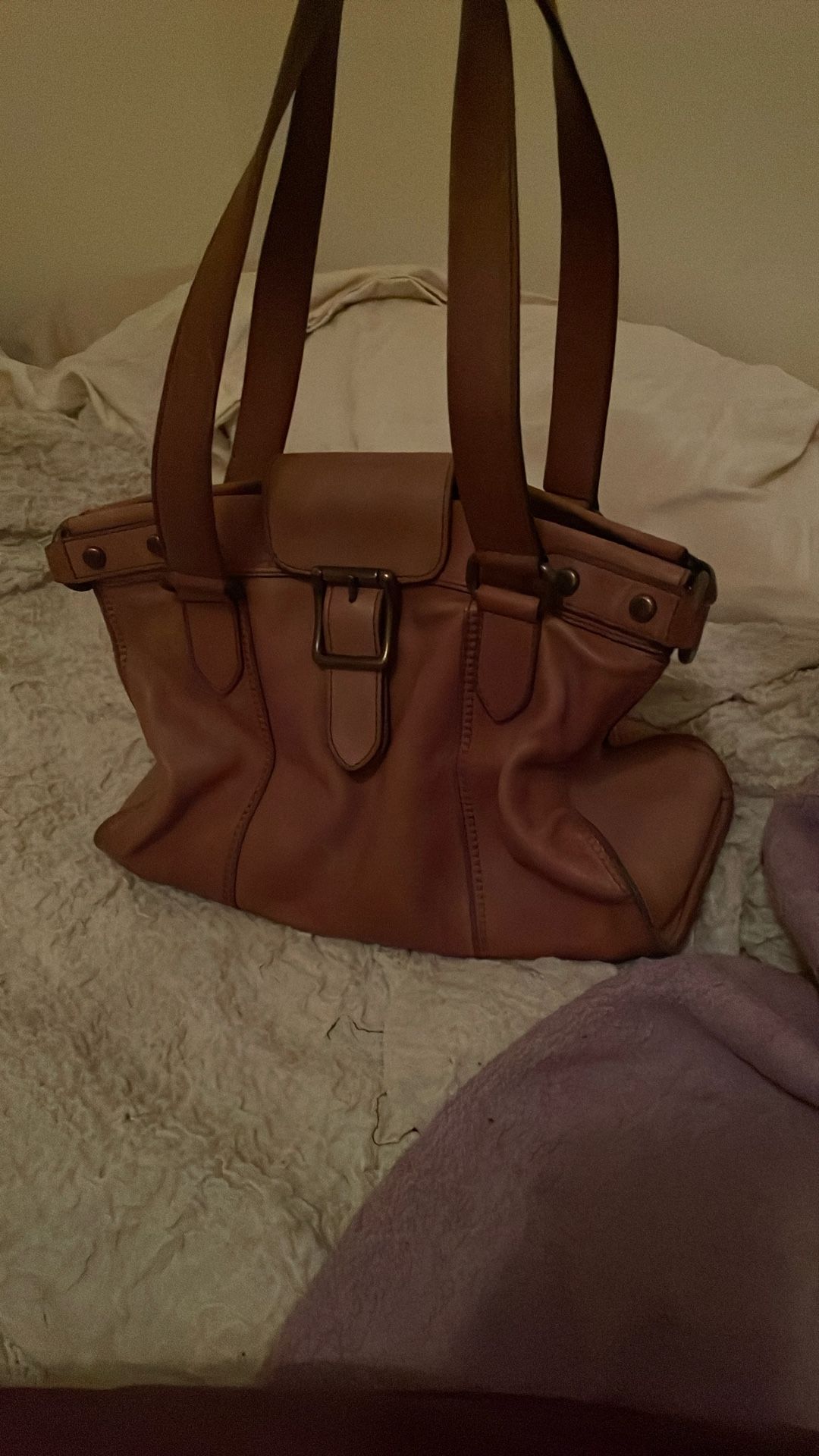 Fossil Vintage Revival Leather Satchel Tote Shoulder Bag Doctor Style