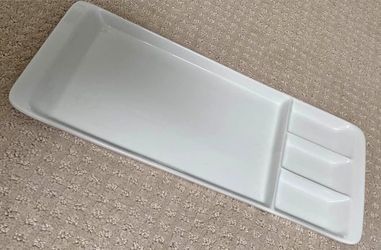 NEW crate and barrel porcelain serving platter plate tray chic