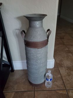 Vase tall galvanized  Heavy