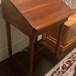 Antiques  Desk- Pulpit 155 Srool With Dovetail Holes 88  Small Open Table  65  Drop Leaf 75