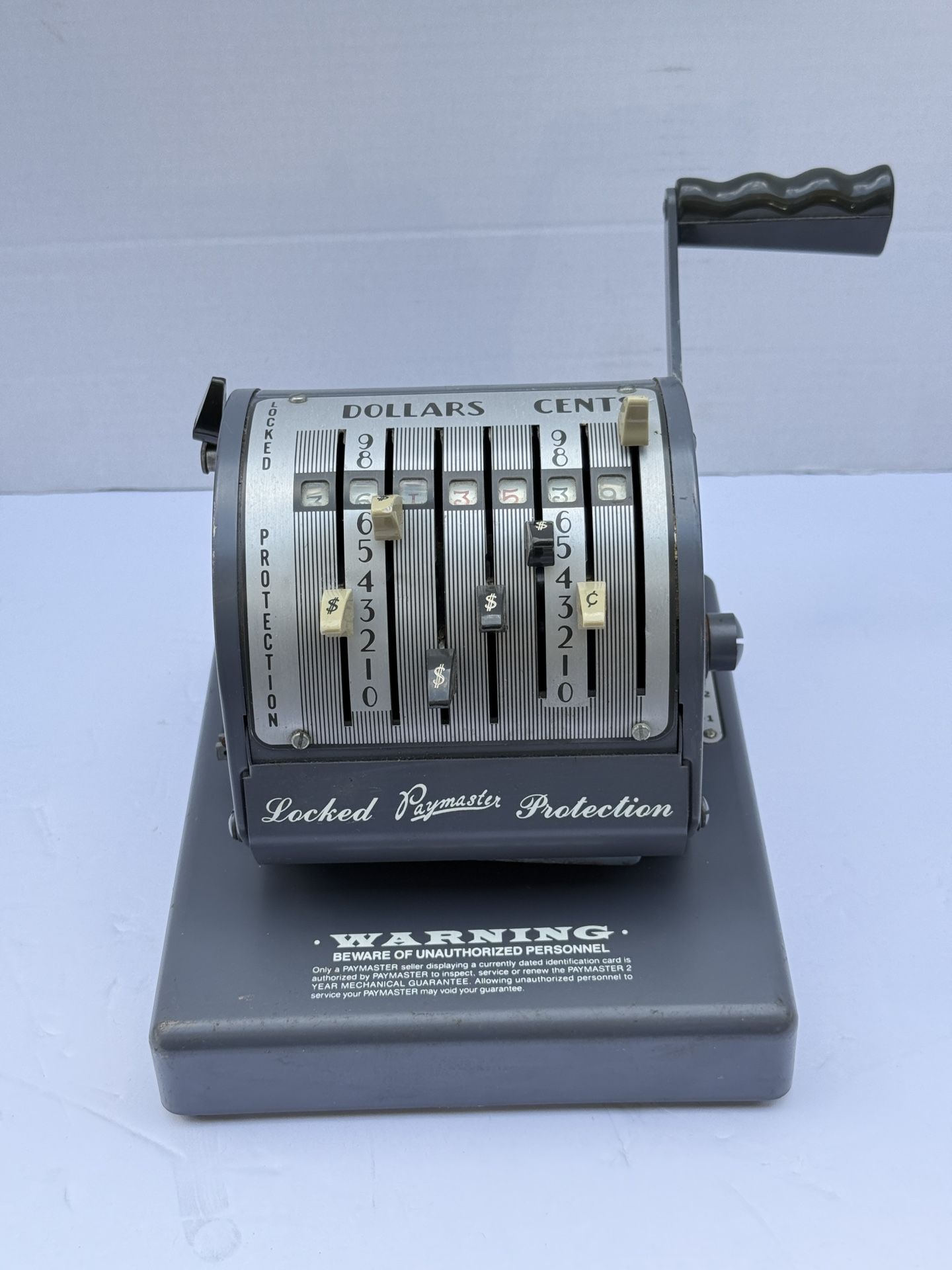 Vintage Paymaster Series X-550 ~ 7 Column - No Key