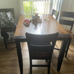 Wooden kitchen Table Like bar  Almost , High Chairs 