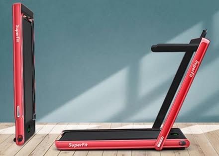 NEW SuperFit Walking Pad, Folding Treadmill w/Handlebars, 0.6-7.5MPH, 265LB Weight Capacity