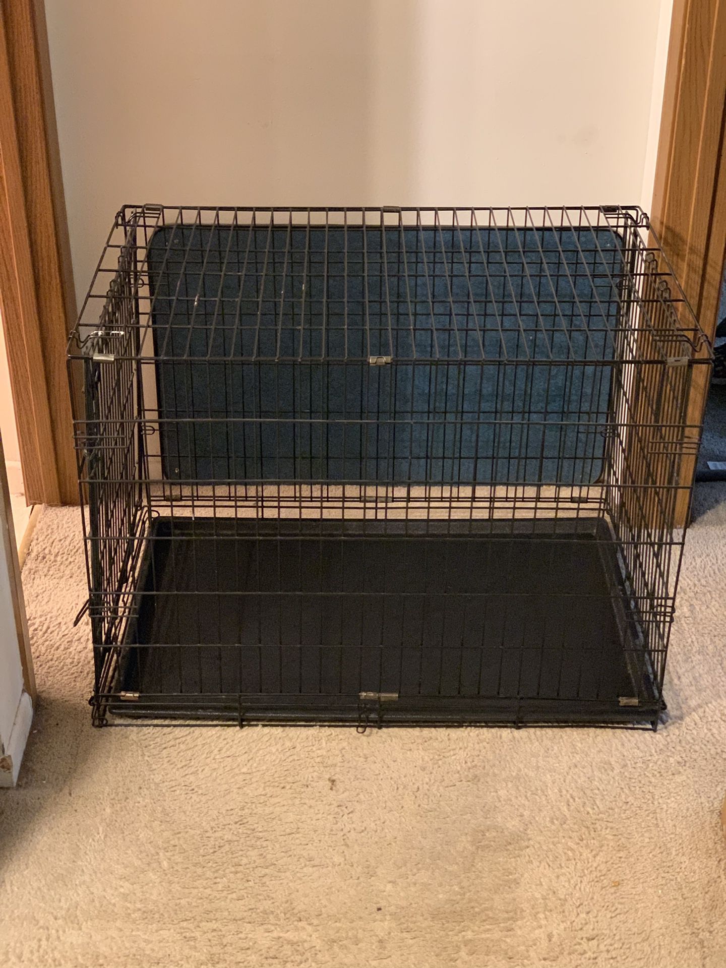 Large dog crate w/ gate barrier