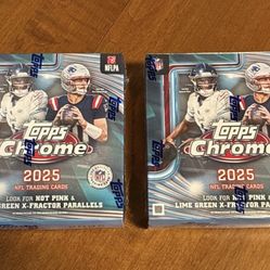 2025 Topps NFL Chrome Football Trading Card Mega Box BRAND NEW