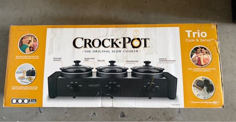 Crock-Pot Trio Cook & Serve – 3 Slow Cooker Buffet Server - Brand New