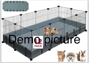 12 Panels Small Animal Playpen 48" x 24" x 16"