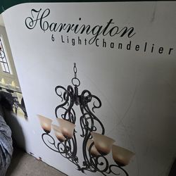 NEW Harrington 6-Light Chandelier Maxim Lighting oil-rubbed bronze finish & ivory glass shades Pick up only Powers & Constitution area