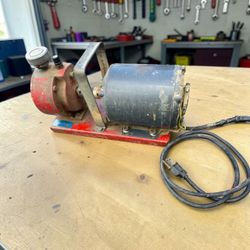 Vintage Electric Fluid Transfer Pump Red Base Emerson 1/3 HP Motor 1725 RPM 115V