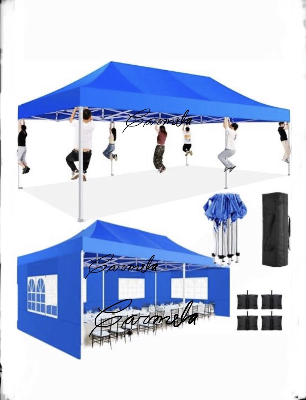 10x20 HEAVY DUTY Pop up Canopy with sidewalls Commercial Ten UPF 50+ All Weather Waterproof Outdoor Wedding Party Tents Canopy Gazebo