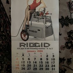 antique Ridgid 1959 calendar