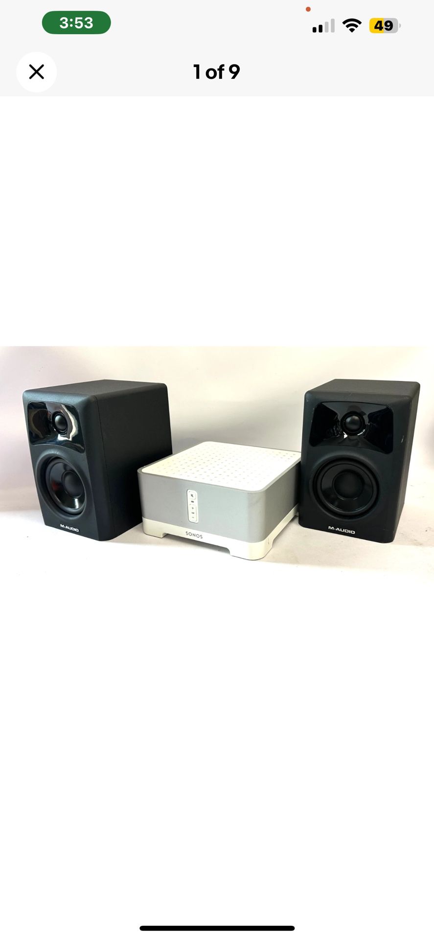 Sonos Connect: Amp Digital Music Streamer Gen 1 (S1 App) + M-Audio Speakers