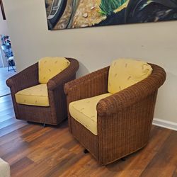 Swivel Wicker chairs
