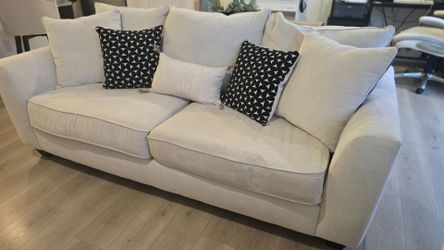 Beige Sofa and Loveseat