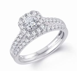 💍 1ct Diamond Bridal Set - White Gold