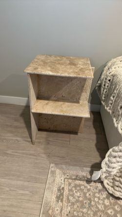 Travertine Side Table