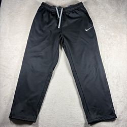 Nike Sweatpants Men's Large Black Therma-Fit Pro Training Logo Wide Leg #3211