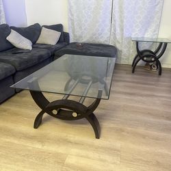 Glass Coffee table and side table