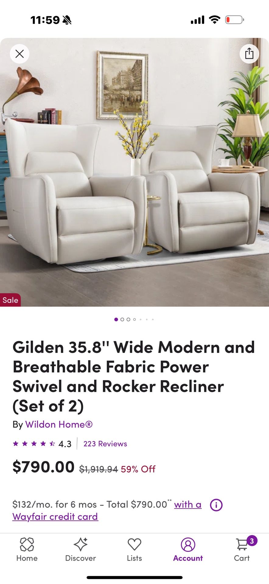 Set Of Two Swivel Rocker Recliner Chairs